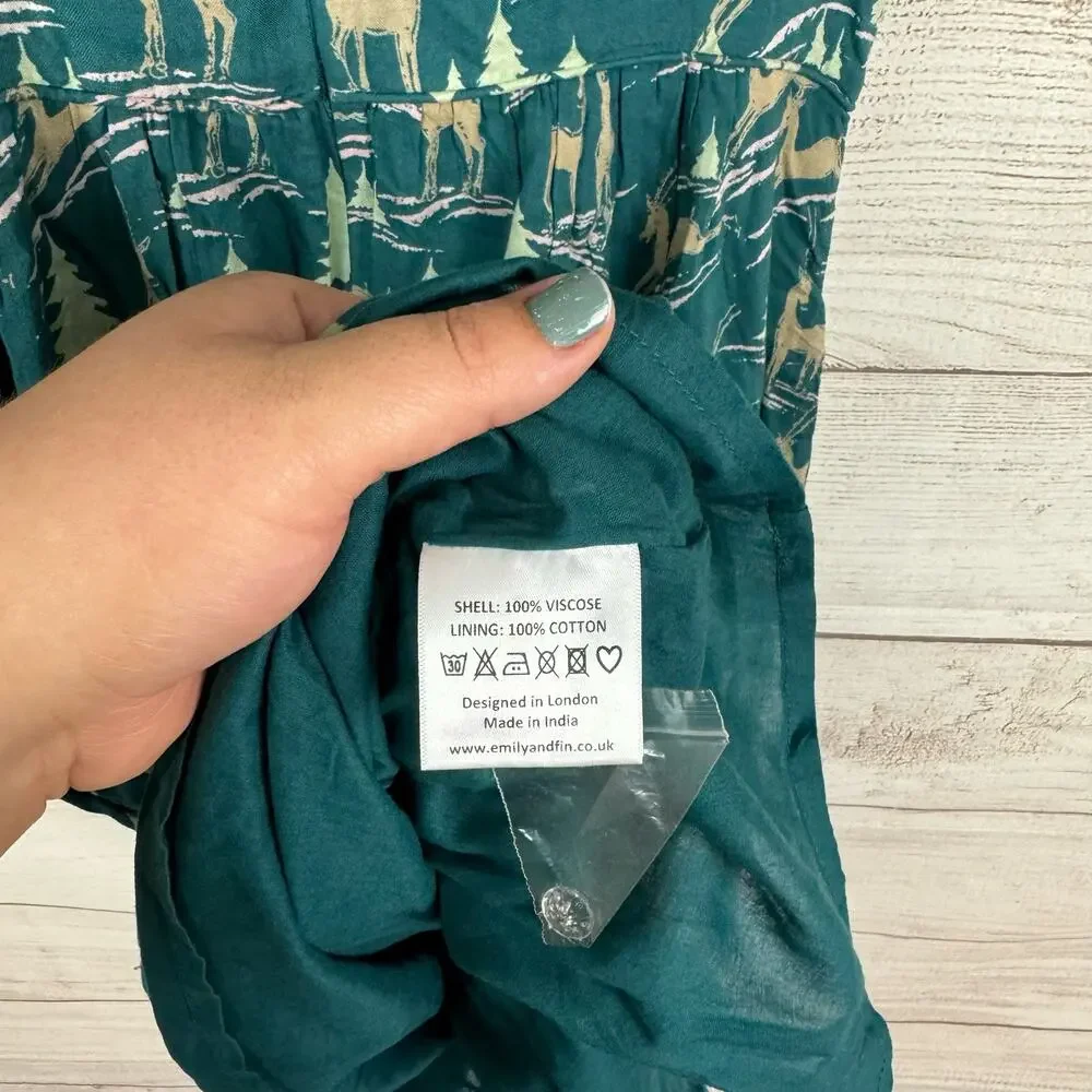 Teal Print Fit-and-Flare Dress - Brand Unknown - Picture 9 of 10